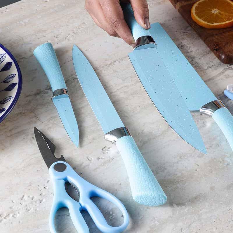 Buy Chef's Kiss Knife Set - Set Of Six Knives & Scissors from Vaaree