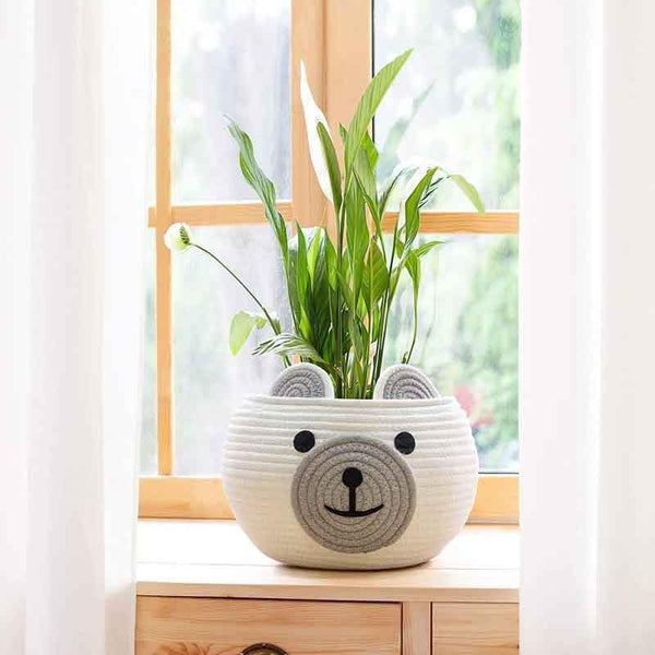 Happy Bear Multipurpose Basket- White - 1