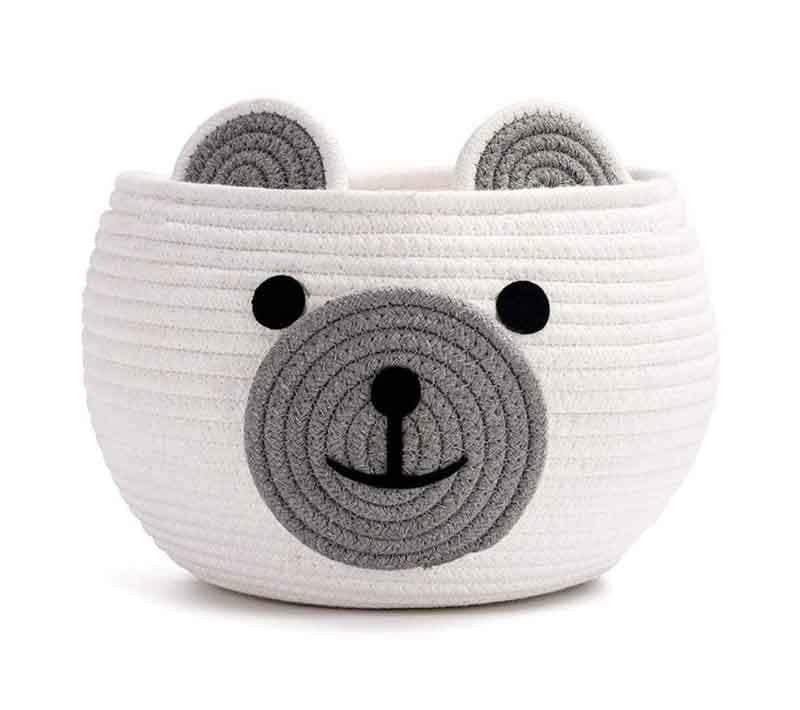 Happy Bear Multipurpose Basket- White - 6