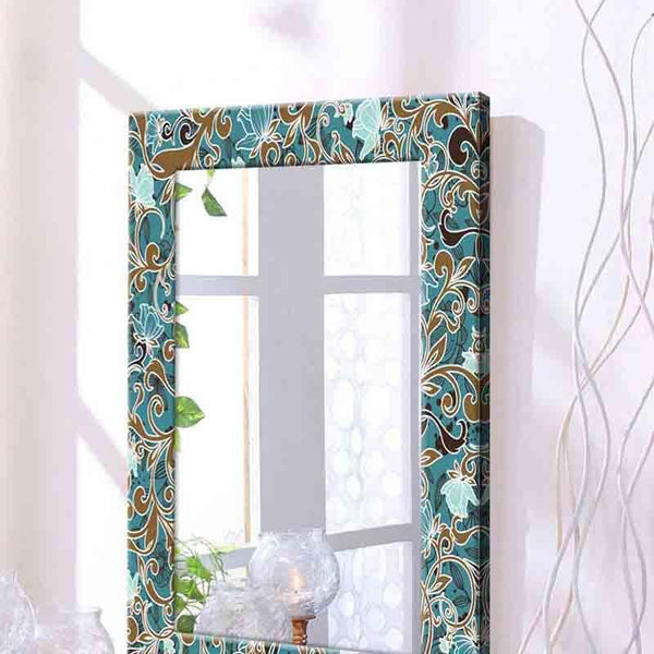 Buy Fleur Mirror - Blue Wall Mirror from Vaaree